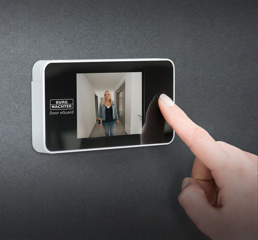 Digitaler Türspion Door eGuard DG 8100 Überwachungskamera in weiß