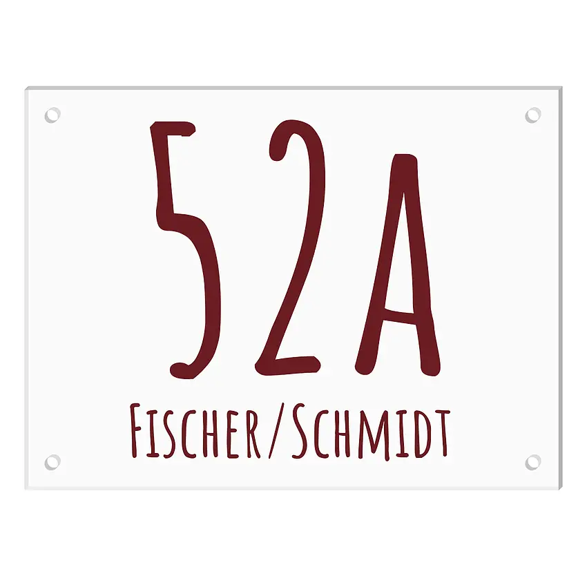 Hausnummer mit Name aus Acryl- Größe 40 x 30 cm [groß]