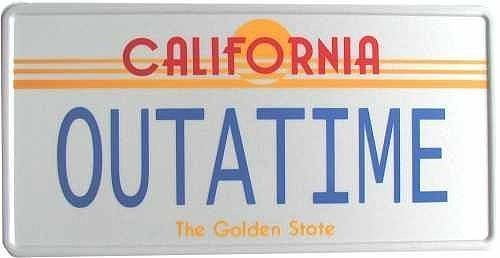 Outatime - US-Nummernschild Kalifornien mit Folienschrift