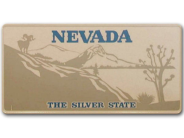 Nevada - Plate mit individuellem Wunschtext in Folienschrift