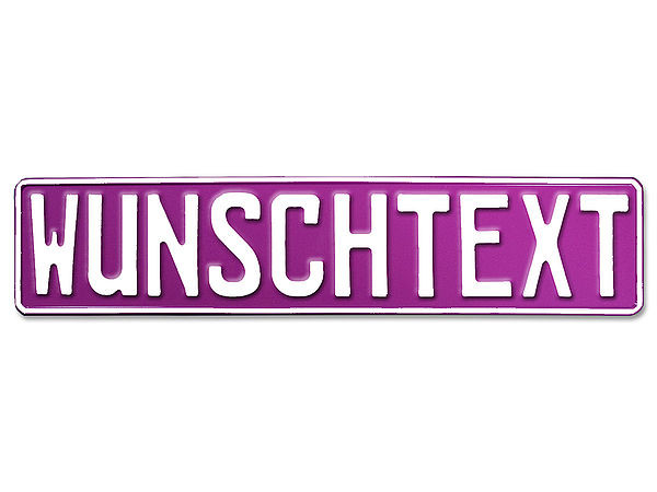 Prägung - Deutsches Kennzeichen mit Wunschtext 1-farbig pink