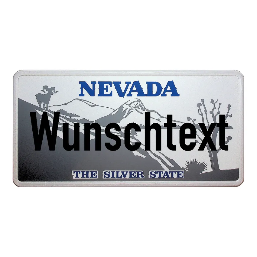 Nevada - Plate mit individuellem Wunschtext in Folienschrift