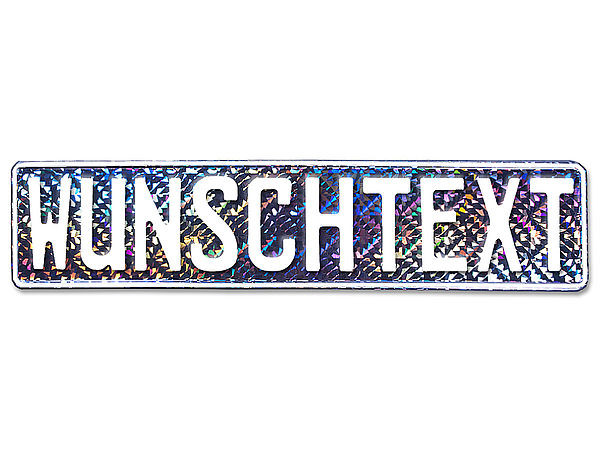Prgung - Deutsches Kennzeichen mit Wunschtext - effekt-chrom
