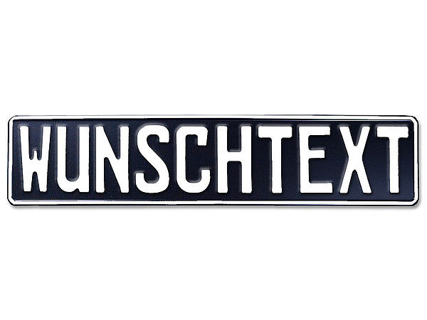 Prgung - Deutsches Kennzeichen mit Wunschtext 1-farbig schwarz