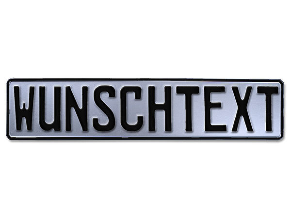 Prägung - Deutsches Kfz Wunschkennzeichen metallic silber