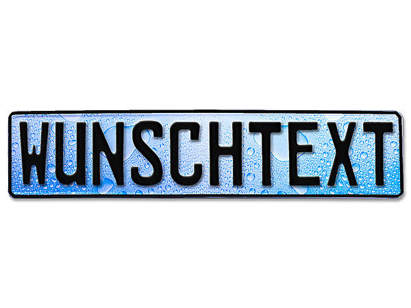 Prgung - Deutsches Kennzeichen mit Wunschtext - Wasser