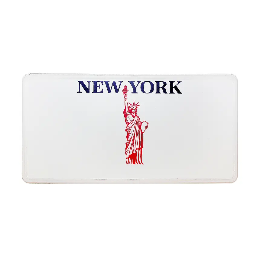 New York - Plate - Liberty - Mit Individuellem Wunschtext In Folienschrift-image
