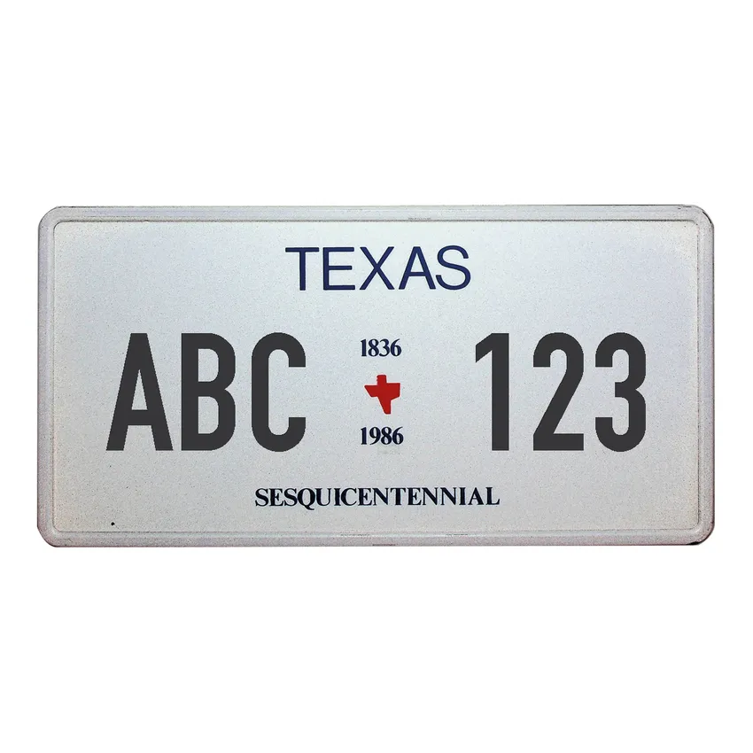 Texas Plate - mit Wunschtext in Folienschrift