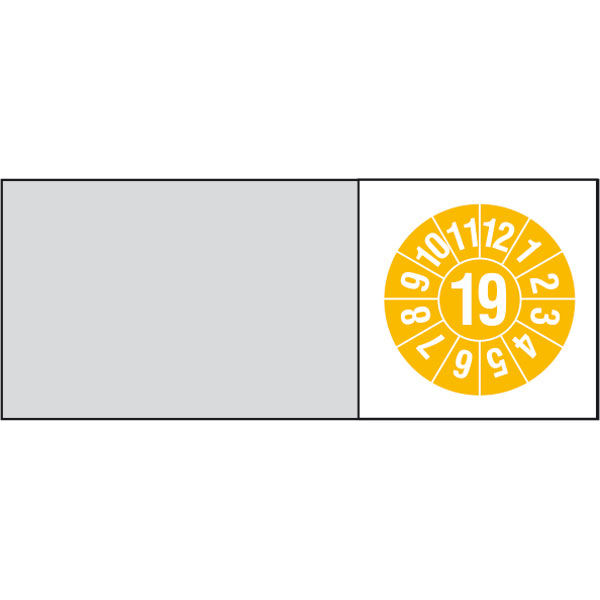 Kabelprfplakette - mit Jahresfarbe Jahreszahl: 19