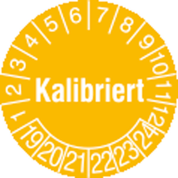 Prüfplakette - mit Jahresfarbe »Kalibriert«