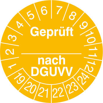 Prfplakette - mit Jahresfarbe Geprft nach ...DGUVV