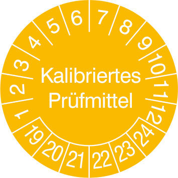Prfplakette - mit Jahresfarbe Kalibriertes Prfmittel 