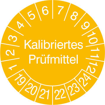 Prüfplakette - mit Jahresfarbe »Kalibriertes Prüfmittel «