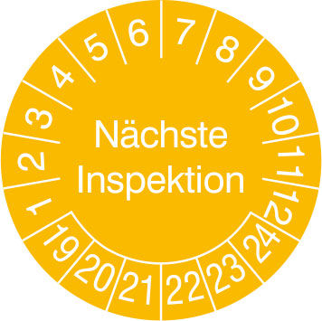 Prfplakette - mit Jahresfarbe Nchste Inspektion