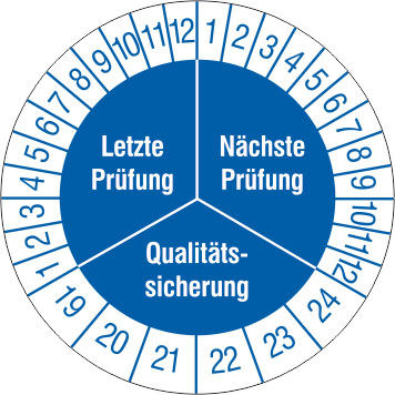 Prfplakette - mit Jahresfarbe Qualittssicherung 