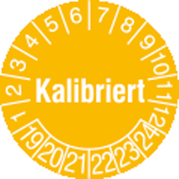 Prfplakette - mit Jahresfarbe Kalibriert