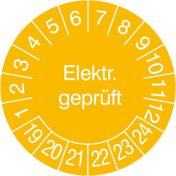 Prfplakette - mit Jahresfarbe Elektr. Geprft