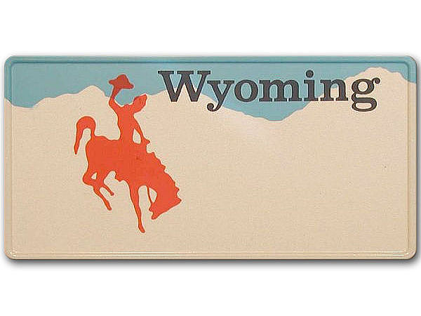 Wyoming Plate mit Reiter mit individuellem Wunschtext in Folienschrift