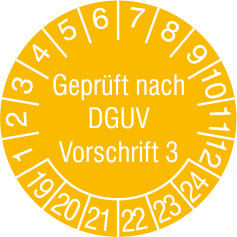 Prfplakette - mit Jahresfarbe Geprft nach DGUV Vorschrift 3