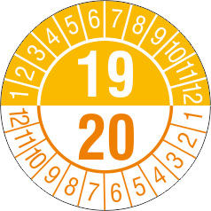 Prfplakette - mit Jahresfarbe Jahreszahlen: 19/20