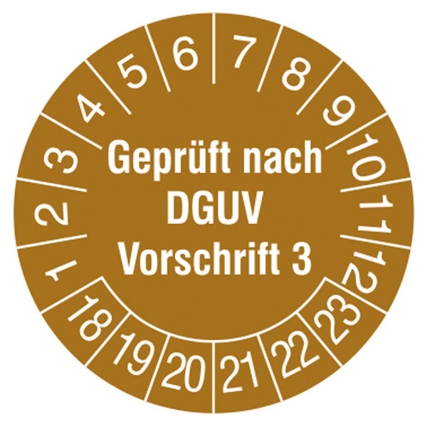Prfplakette - mit Jahresfarbe Geprft nach DGUV Vorschrift 3 