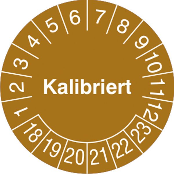 Prfplakette - mit Jahresfarbe Kalibriert