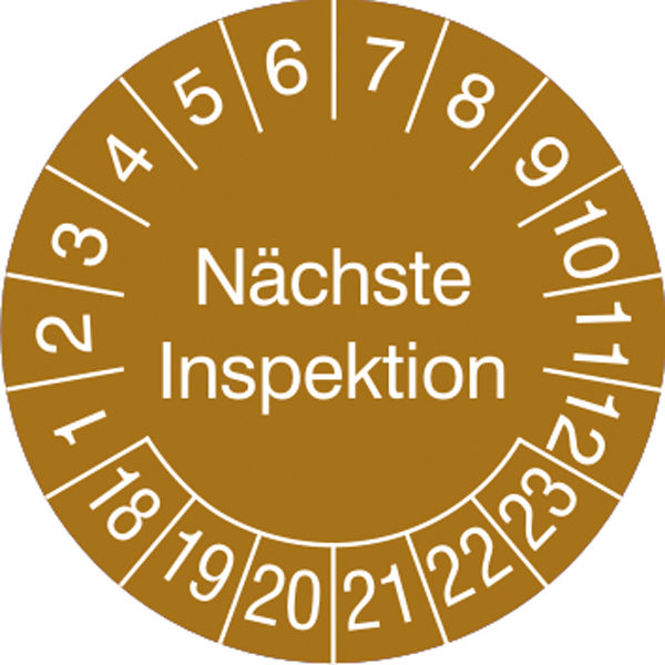 Prfplakette - mit Jahresfarbe Nchste Inspektion