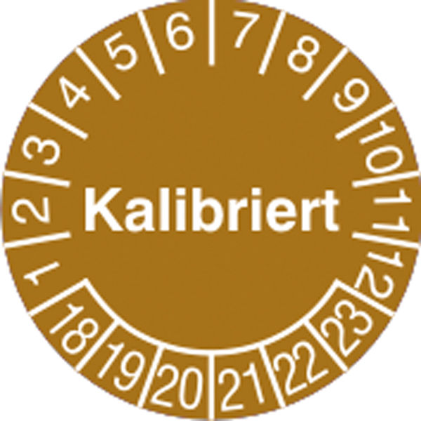Prfplakette - mit Jahresfarbe Kalibriert