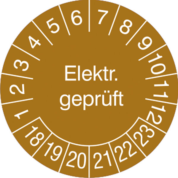 Prfplakette - mit Jahresfarbe Elektr. Geprft