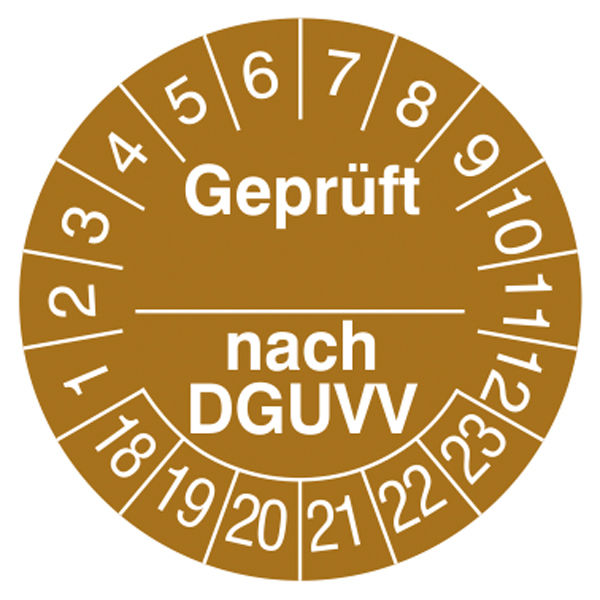 Prfplakette - mit Jahresfarbe Geprft nach ...DGUVV