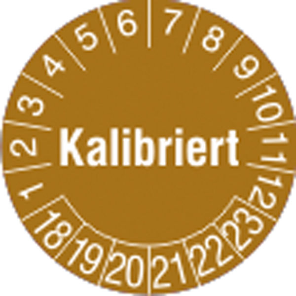 Prfplakette - mit Jahresfarbe Kalibriert