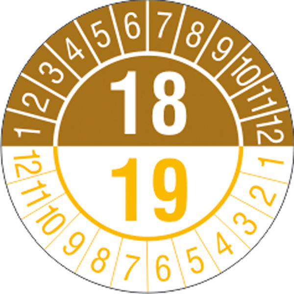 Prfplakette - mit Jahresfarbe Jahreszahlen: 18/19