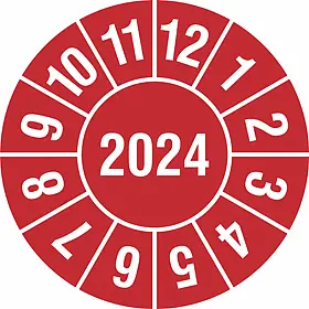 Prüfplakette - mit Jahresfarbe »Jahreszahl: 2024«