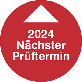 Prfplakette - mit Jahresfarbe Nchster Prftermin Jahresplakette