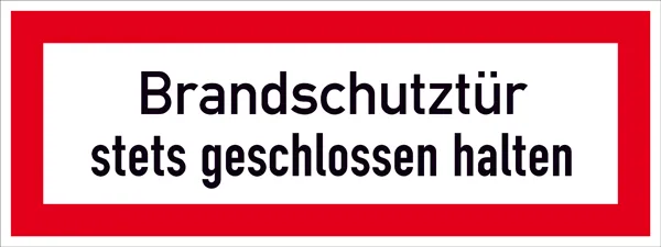 Wolk Hinweisschild für die Feuerwehr »Brandschutztür stets geschlossen halten«