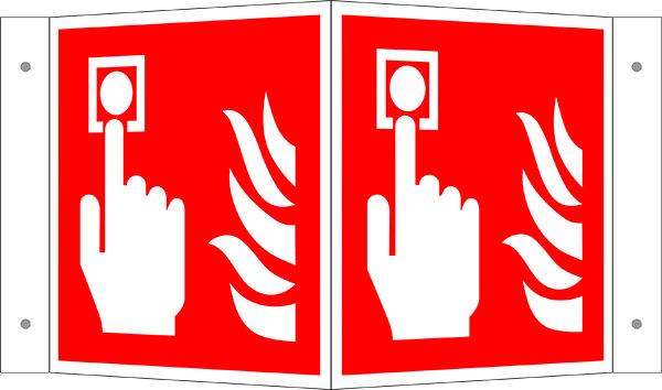 Brandschutzschild - Winkel Brandmelder