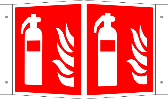 Brandschutzschild - Winkel Feuerlscher