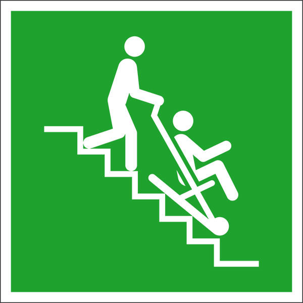 Fluchtwegschild Rettungsstuhl