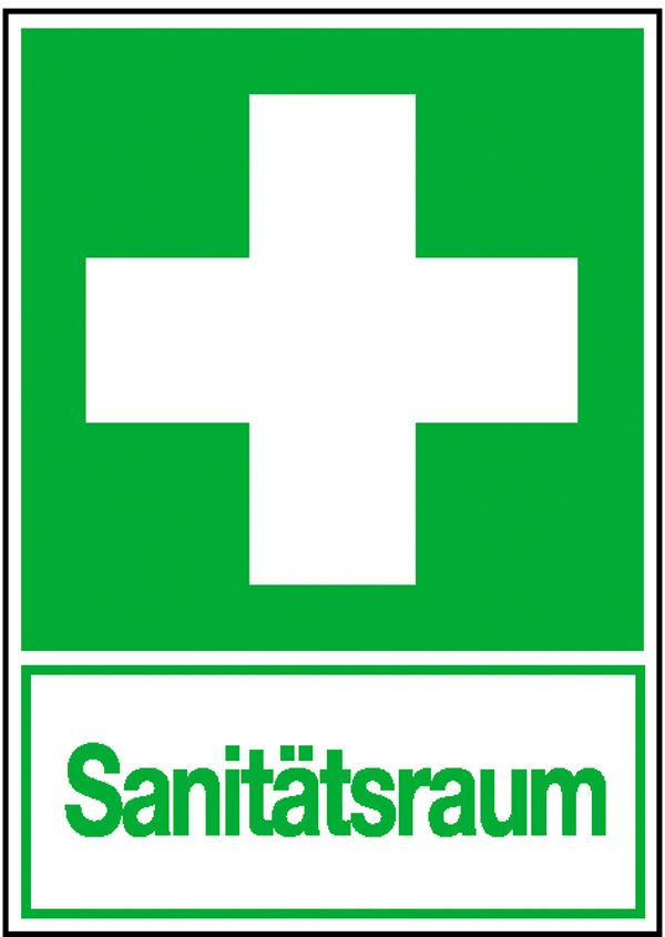 Erste-Hilfe-Kombischild Erste Hilfe - Sanittsraum