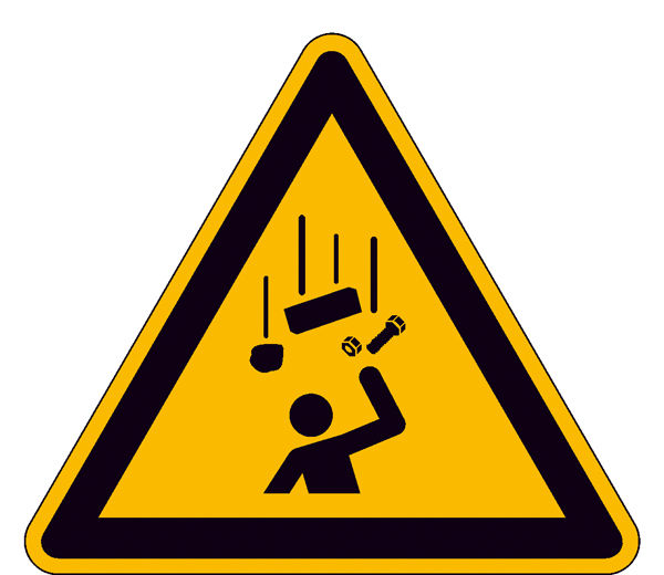 Warnschild Warnung vor herabfallenden Gegenstnden