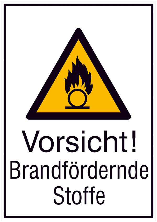 Warn-Kombischild Vorsicht! Brandfrdernde Stoffe