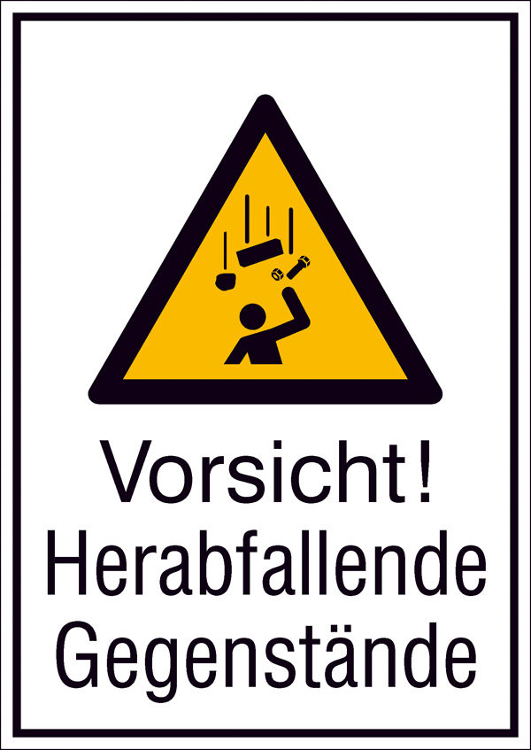 Warn-Kombischild Vorsicht! Herabfallende Gegenstnde