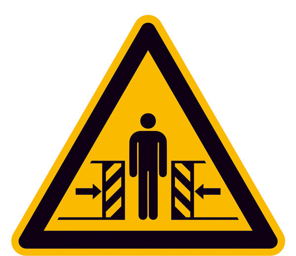 Warnschild Warnung vor Quetschgefahr
