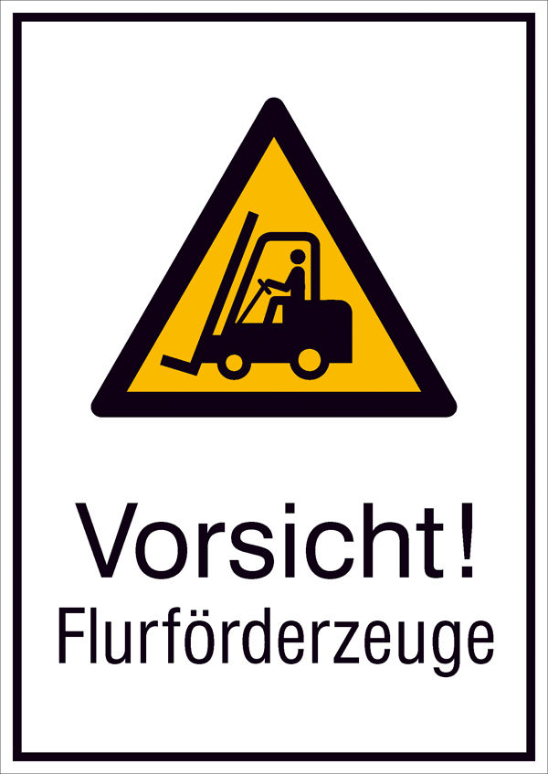 Warn-Kombischild Vorsicht! Flurfrderzeuge