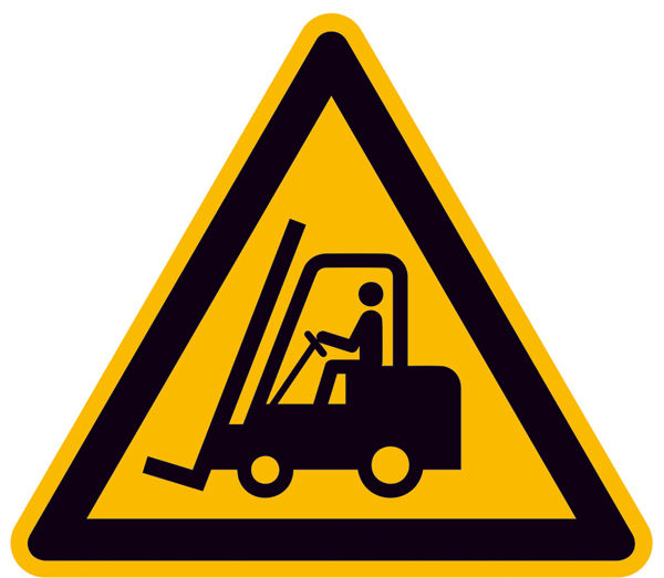 Warnschild Warnung vor Flurfrderzeugen