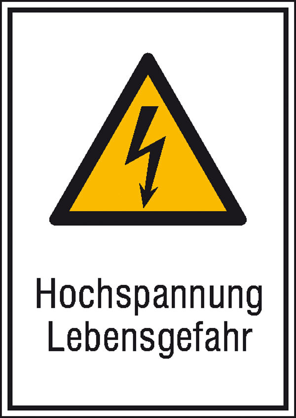 Warn-Kombischild Hochspannung Lebensgefahr