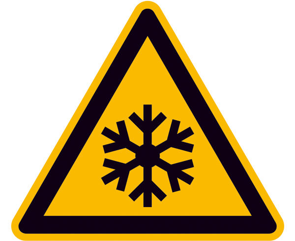 Warnschild Warnung vor niedriger Temperatur/Frost