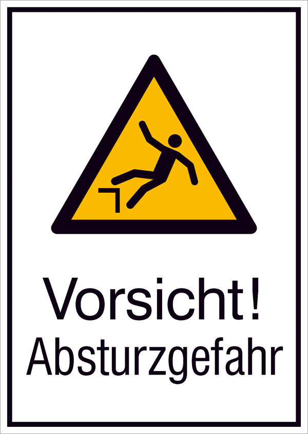 Warn-Kombischild Vorsicht! Absturzgefahr