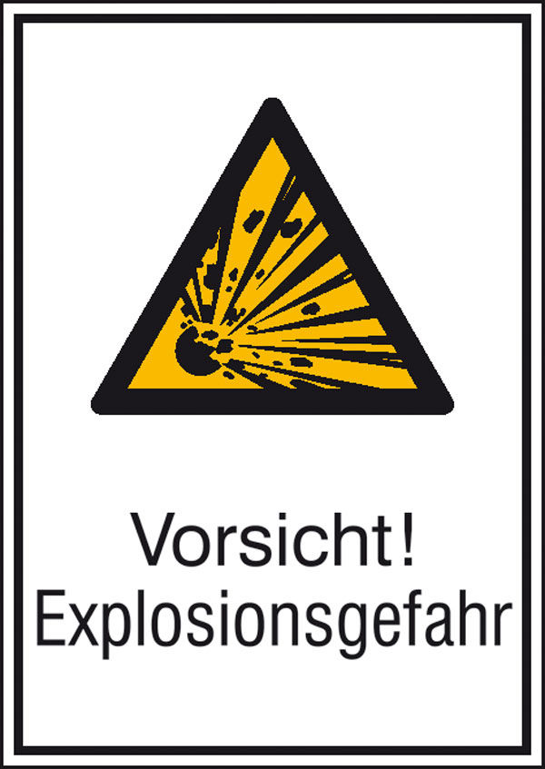 Warn-Kombischild Vorsicht! Explosionsgefahr
