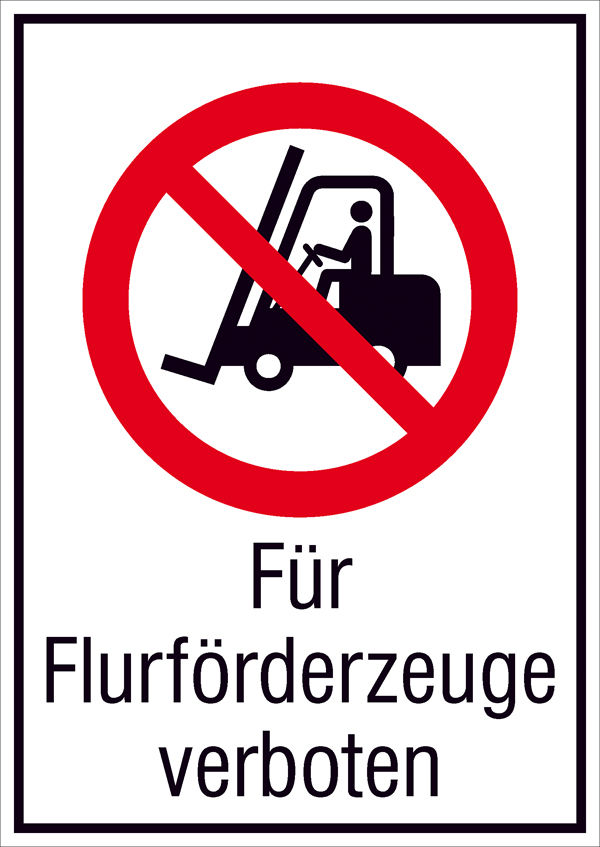 Verbots-Kombischild Fr Flurfrderzeuge verboten